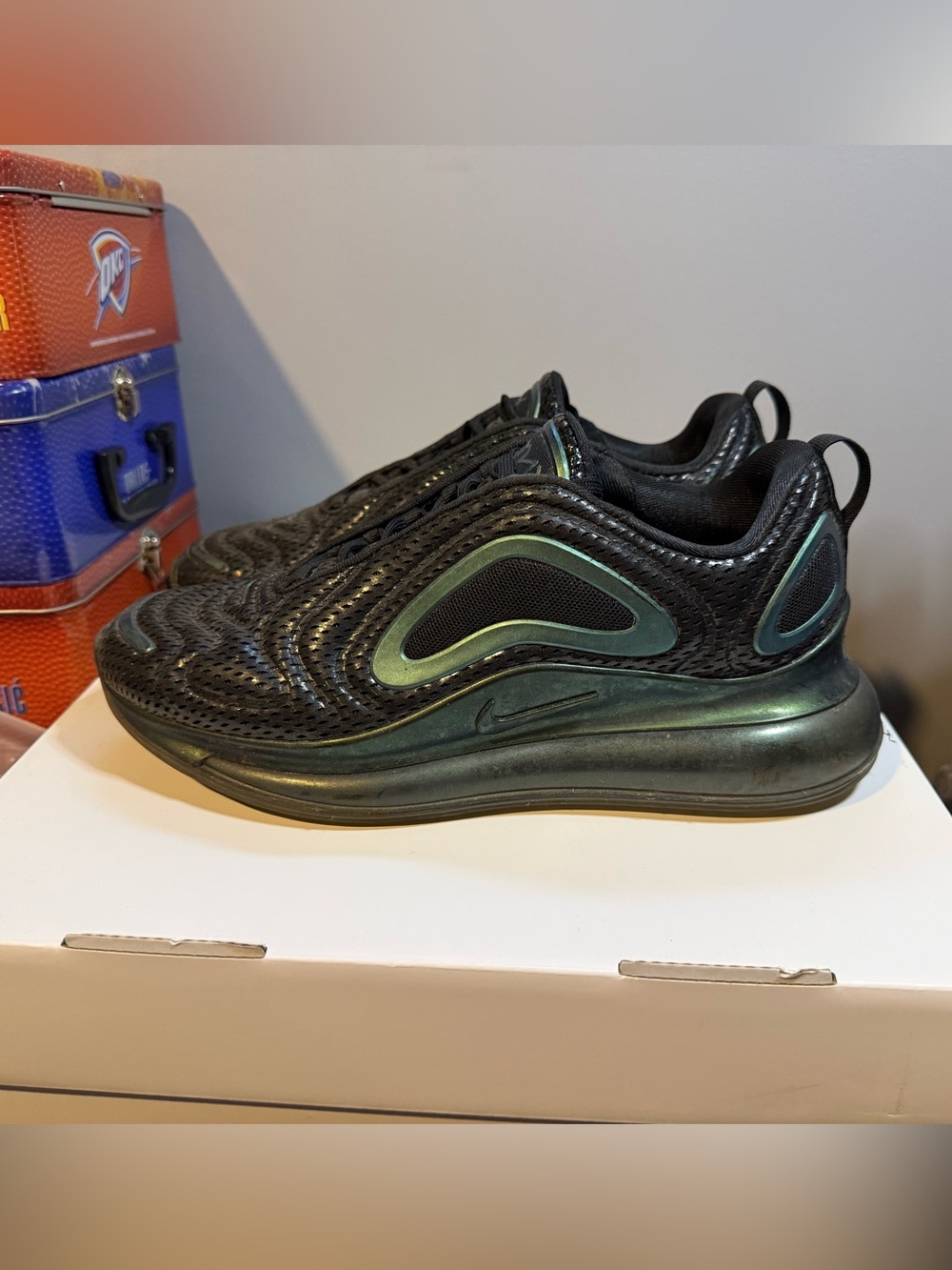 Nike Airmax 720 Sneakers with Iridescent Green Accents